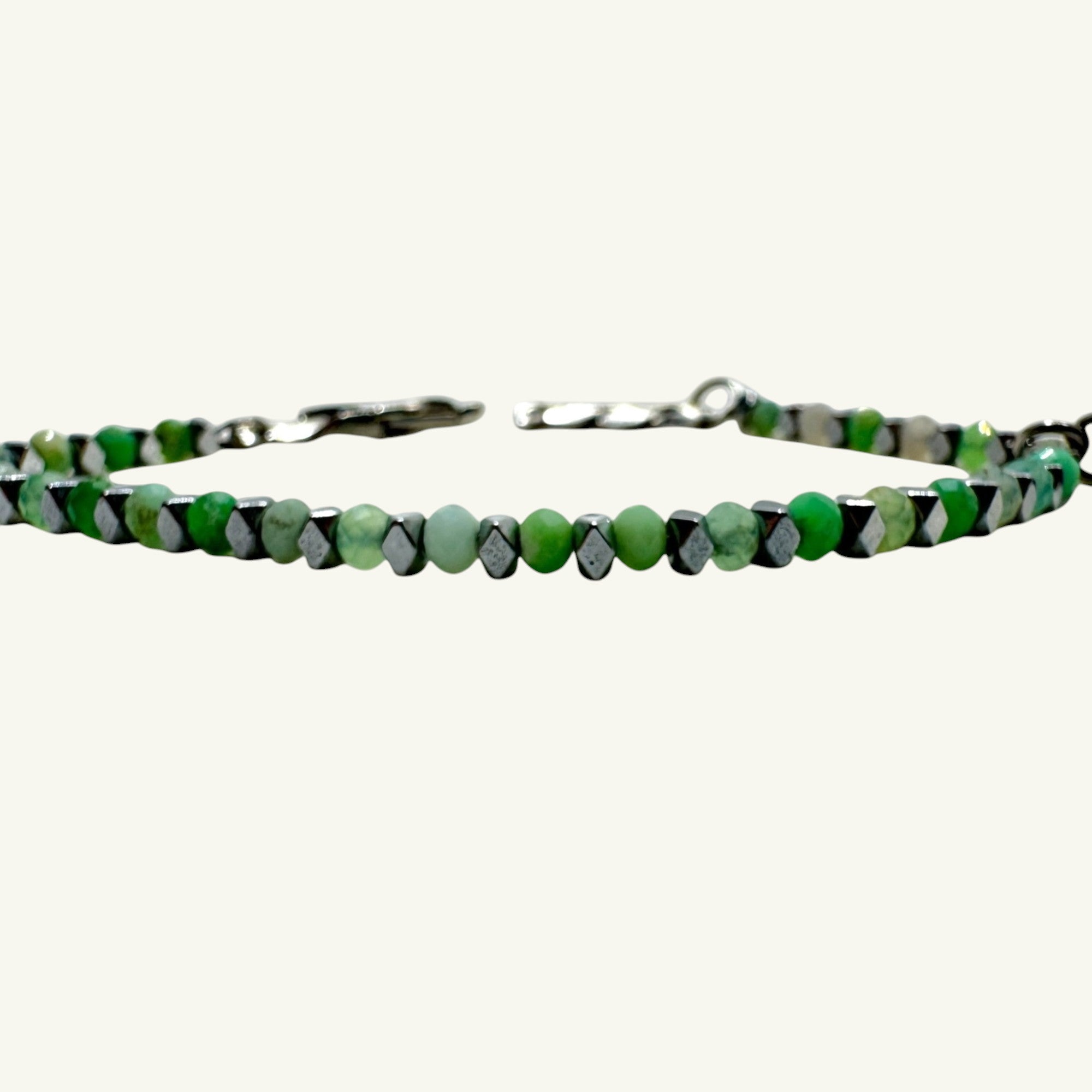 Bracciale crisoprasio sfaccettato 3x3 mm Sharifa Crystals